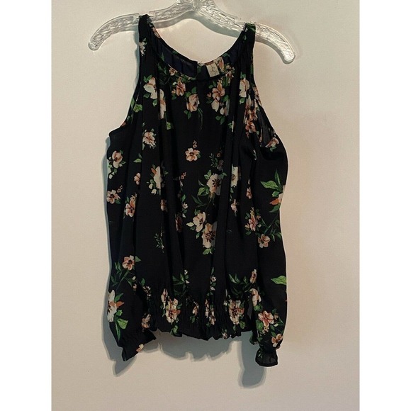Allison Joy Tops - ALLISON Joy Medium Blouse Shirt Blue Floral